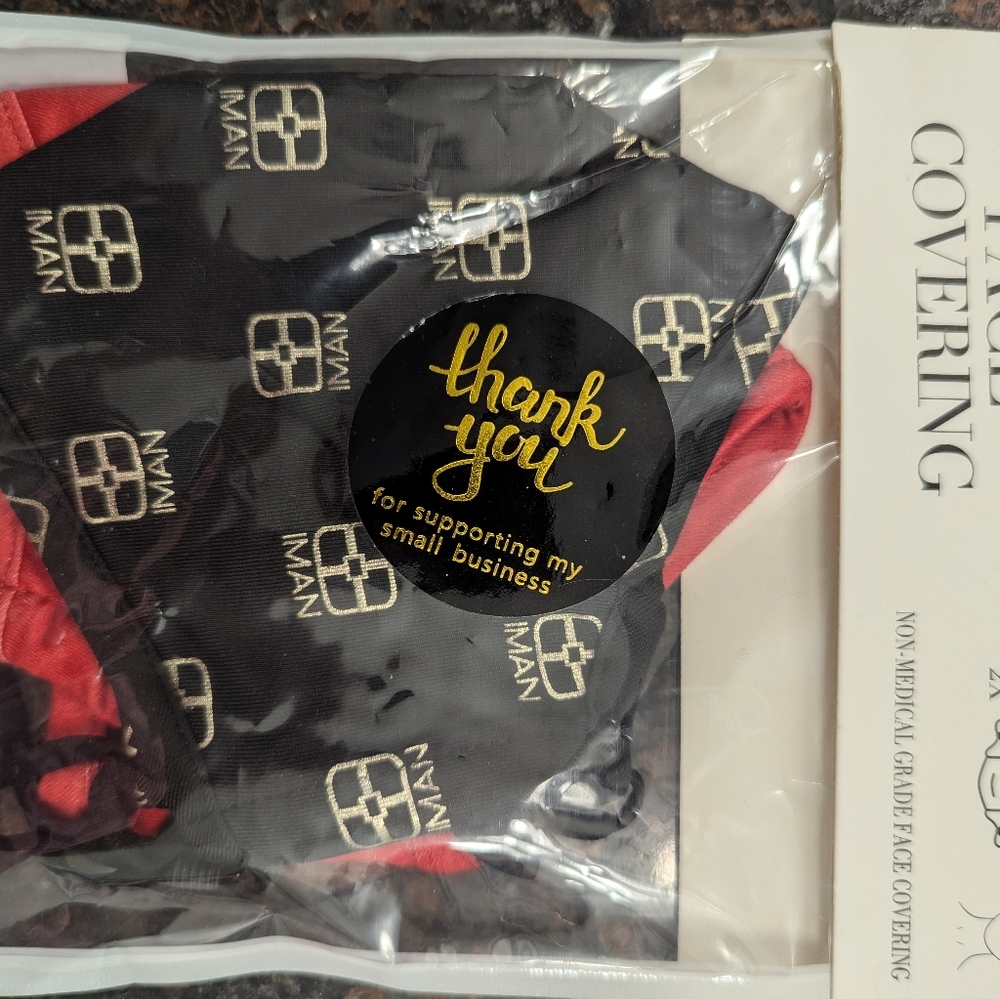 IMAN & DISNEY | 3 FACE MASKS NON-MEDICAL | BLACK/RED NIP - Picture 5 of 6